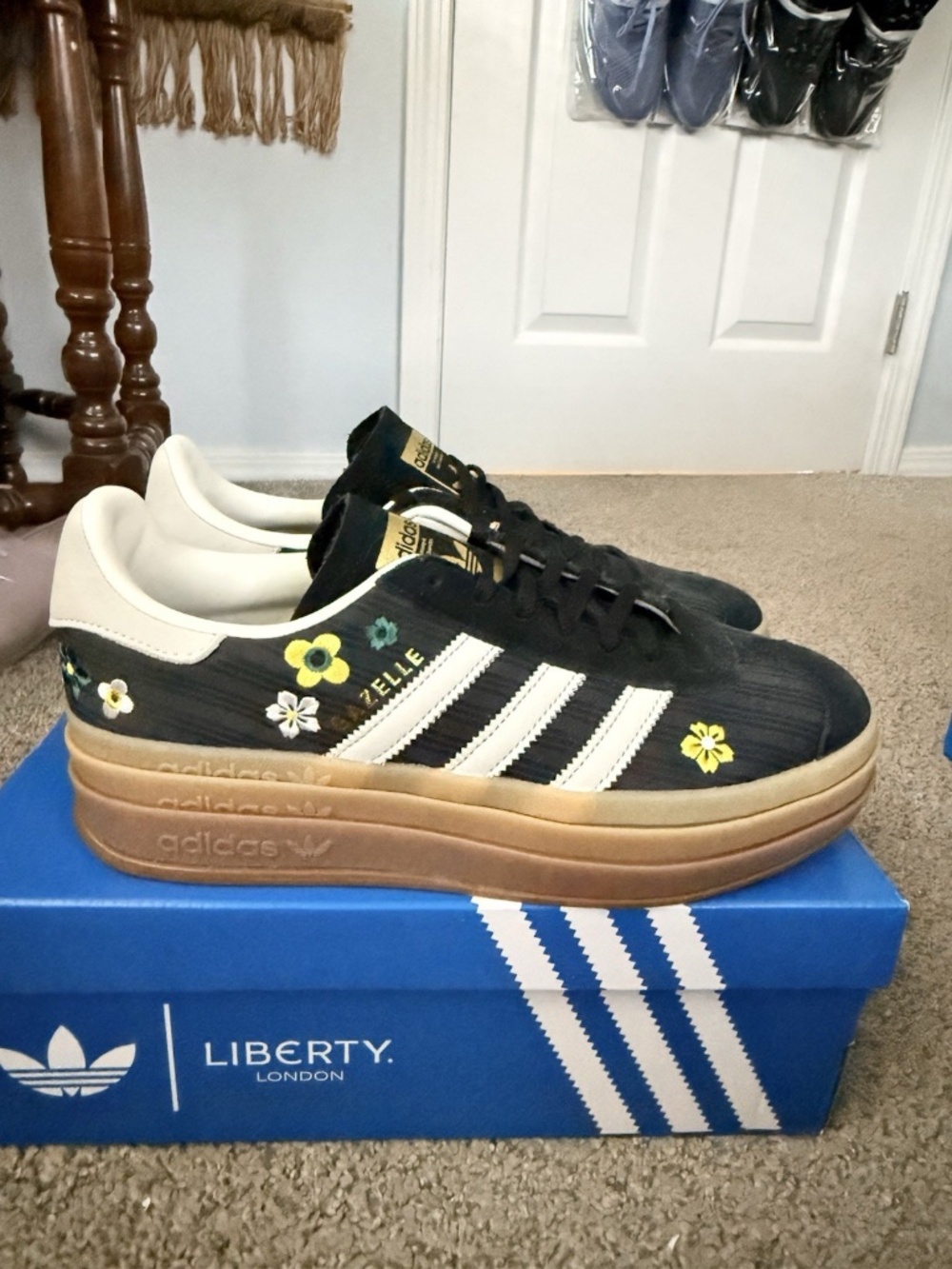 NWT Adidas Originals x Liberty London Gazelle Bold Women's Shoes IH1922